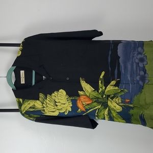 Tommy Bahama silk Banana Trees shirt buttons up short sleeve size L men